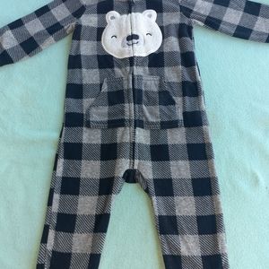 Carter black and grey plaid jumper size 18m